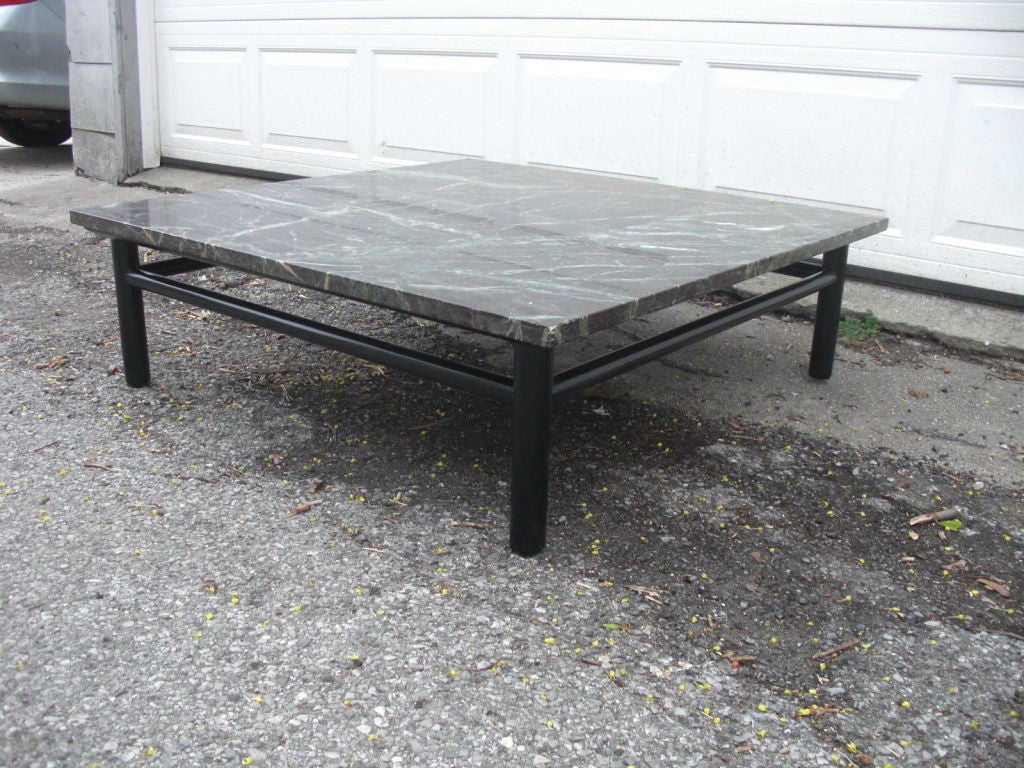 American Widdicomb marble top cocktail table