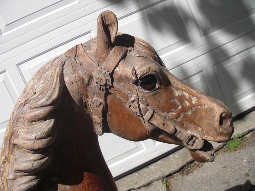 20th Century Late19th/early 20th century American Carousel horse For Sale