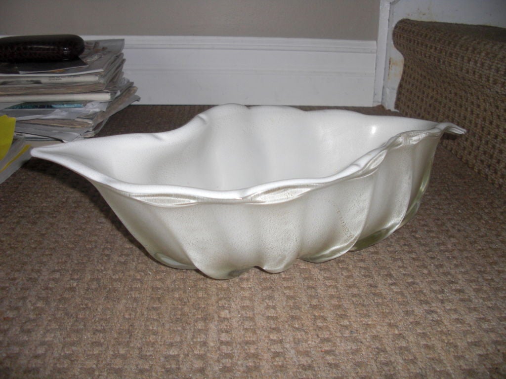 A mid century Murano shell shaped bowl