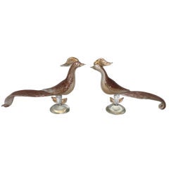 Pair of Murano glass birds