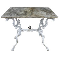 Regency style 19th century cast iron marble-top table