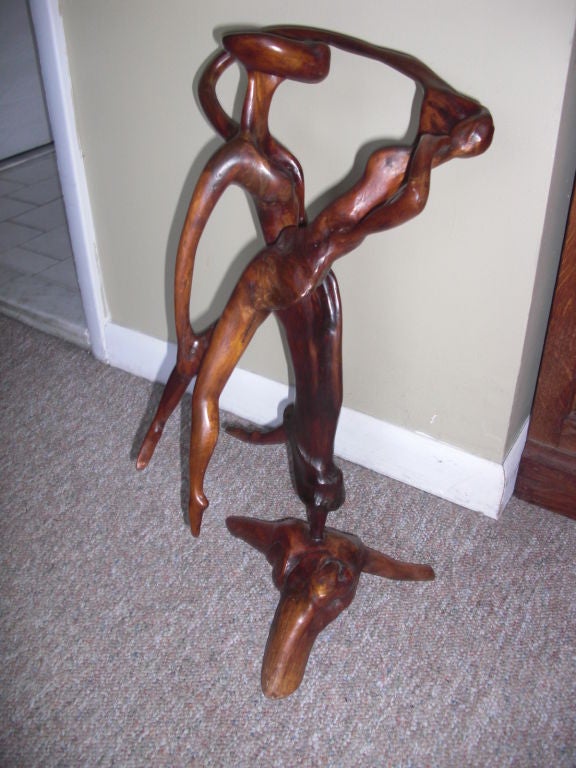 pranas baltuonis lithuanian wood carver 1960s tree root sculpture 1153