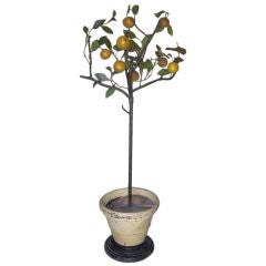Large 1940
s Iron Decorative "faux" Orange Tree