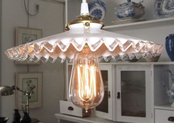 french glass pendant light