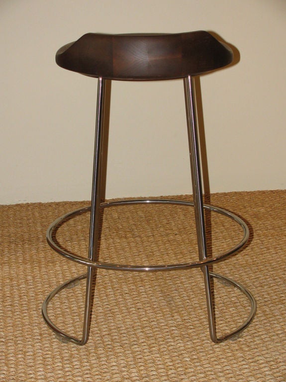 American A set of Three McGuire Counter Stools