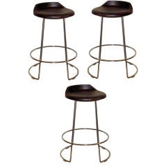 A set of Three McGuire Counter Stools