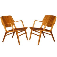 A Pair of Peter Hvidt AX Lounge Chairs