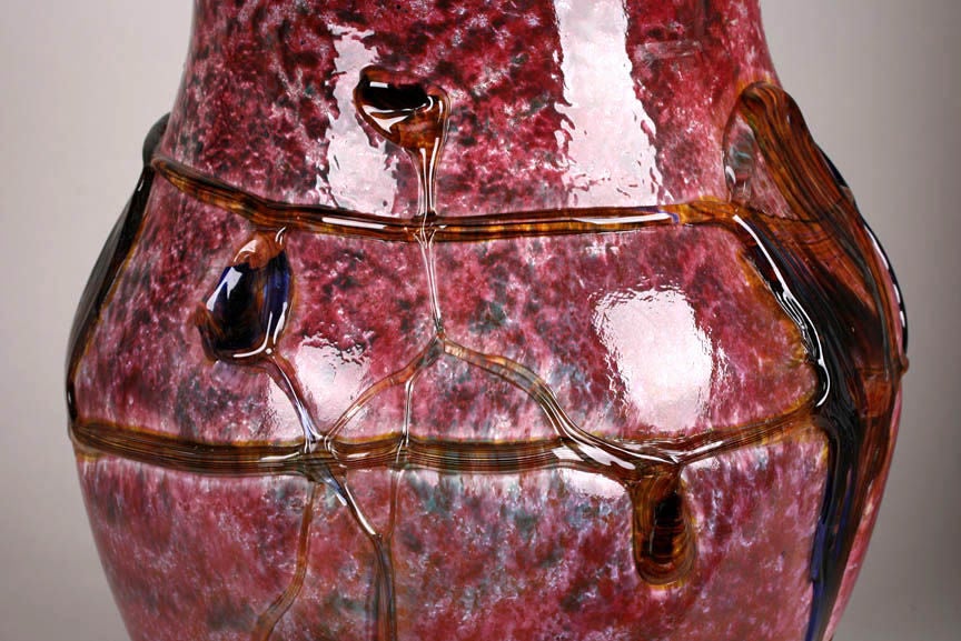 20th Century Monumental French Art Glass Vase by Jean Claude Novaro