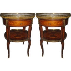 Pair of French Inlaid Tables C. 1940's