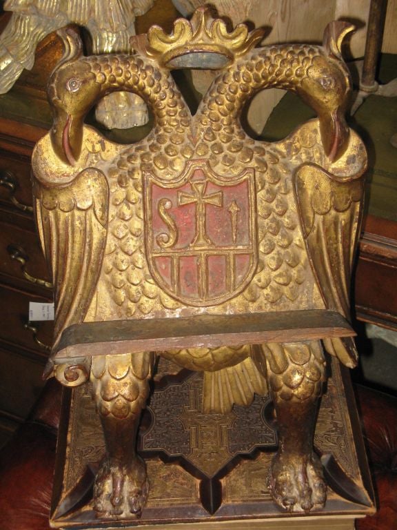 Italian Carved Bookstand-Crowned  Eagle