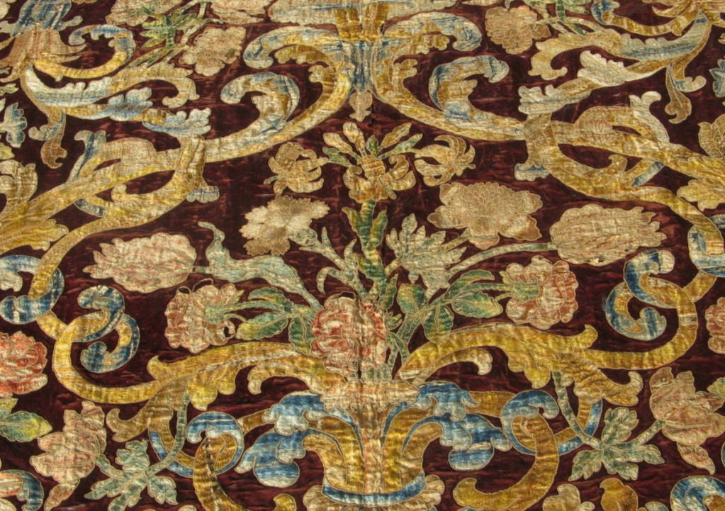 European 18th C.Continental Silk Embroidered Tapestry