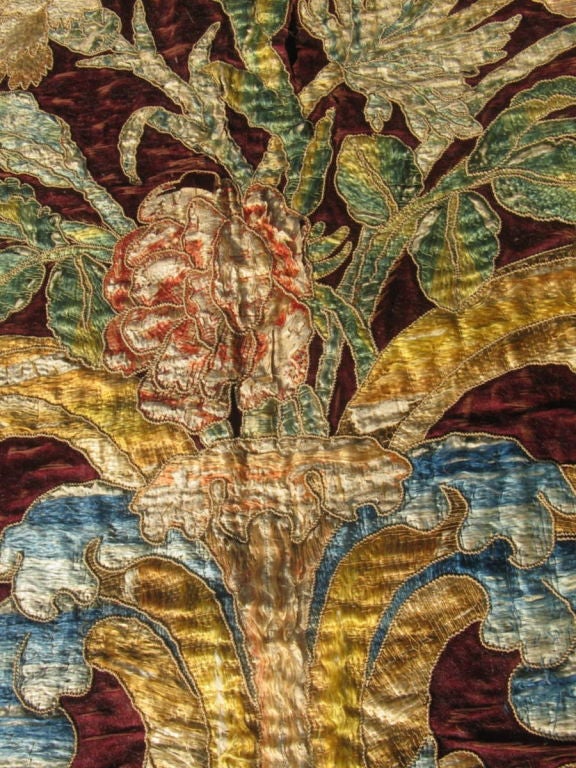 18th C.Continental Silk Embroidered Tapestry 1