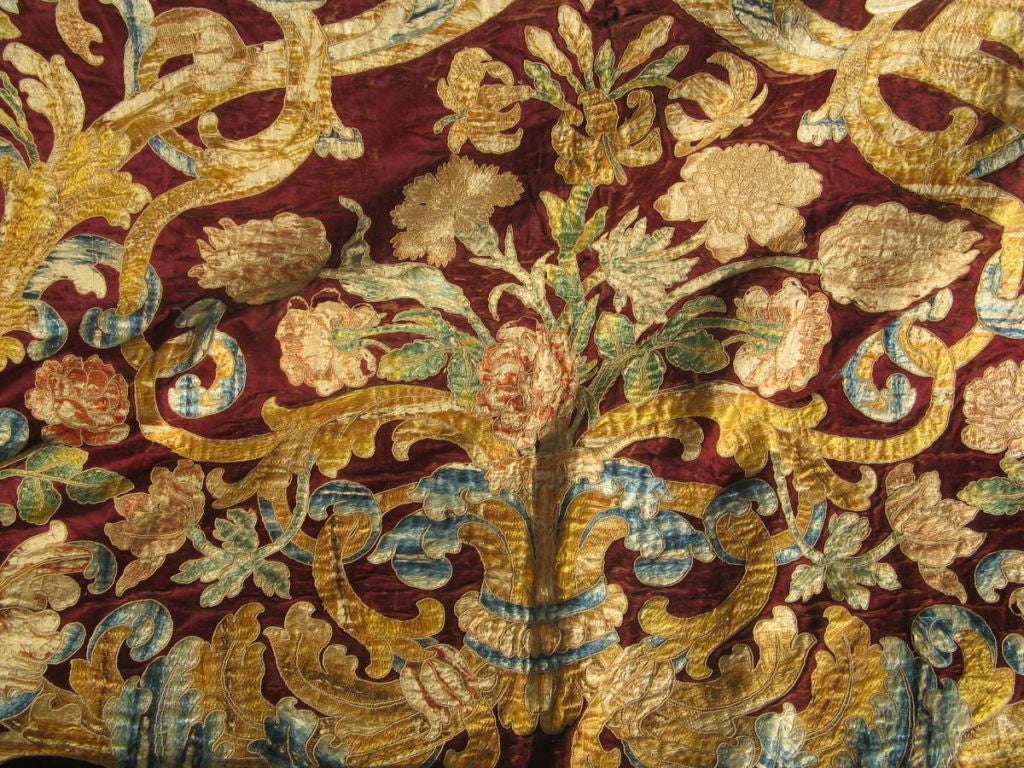 18th C.Continental Silk Embroidered Tapestry 2