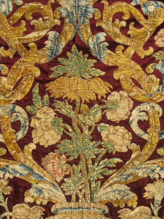 18th C.Continental Silk Embroidered Tapestry 4