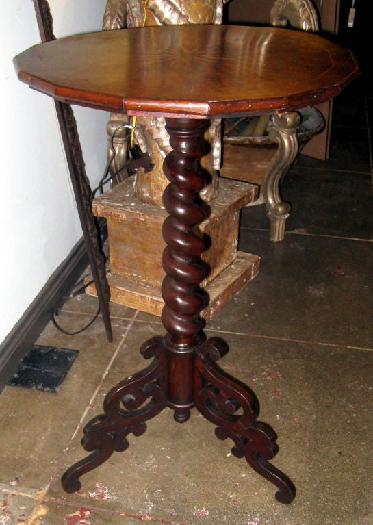 19th C. Inlaid Continental Tilt-Top Table