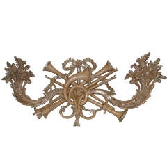 French Carved Painted & Parcel Silver Gilt Plaque