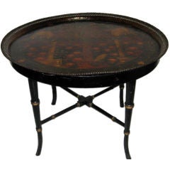 19th C. English Tole Tray Table