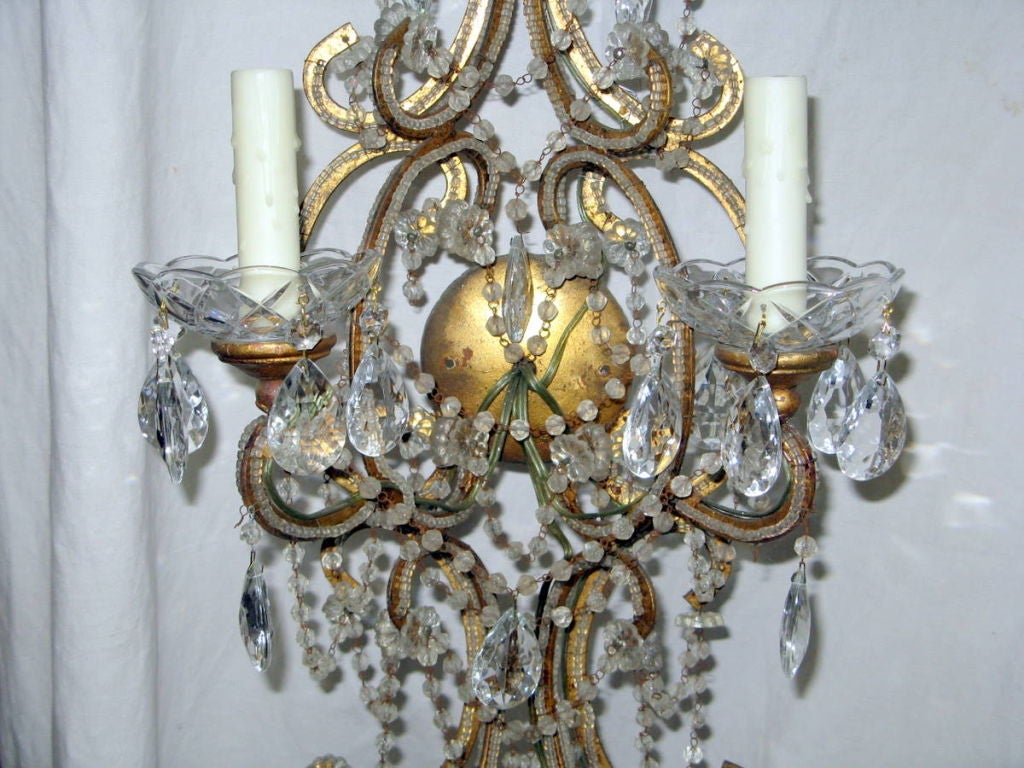 Pair of Vintage French Six Arm Sconces C. 1930's 5