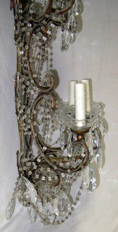 20th Century Pair of Vintage French Six Arm Sconces C. 1930's