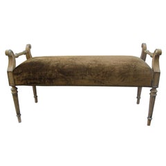 Carved Painted & Parcel Gilt Bench C. 1920's