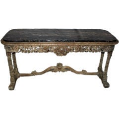 Continental Carved Marble Top Sofa Back Table