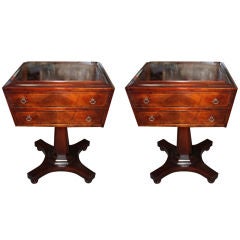 Pair of American Mahogany Night Tables C. 1940's
