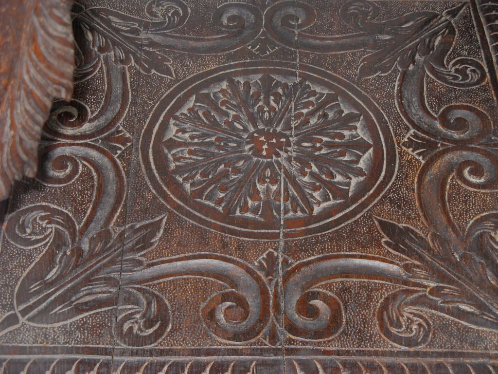 19th C. Ornate Carved Walnut Two Tiered Dragon Table 2