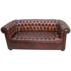 Leather Tufted Chesterfield Soft C. 1940's