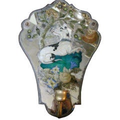 Set of Four Italian Reverse Painted Mirrored Sconces C. 1920's