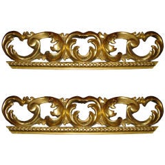 Pair of Italian Gilt Wood Carvings
