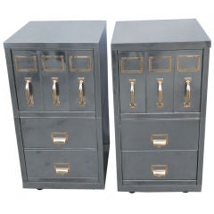 Premium Pair of   Polished Side Cabinets