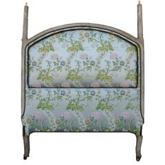 Antique Painted Bed Covered in Silk