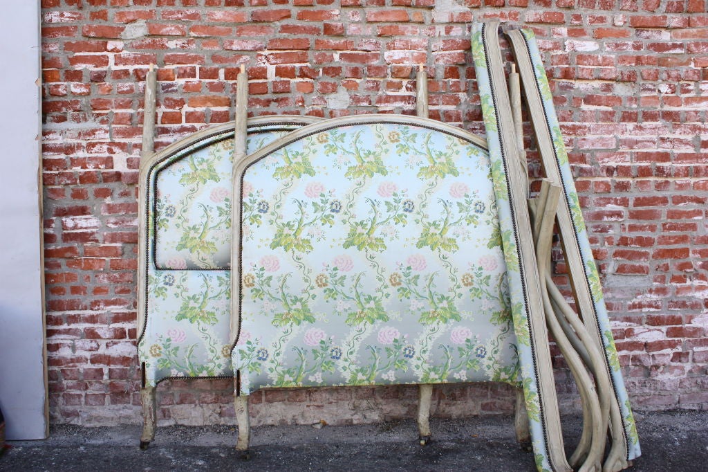 Painted Bed Covered in Silk