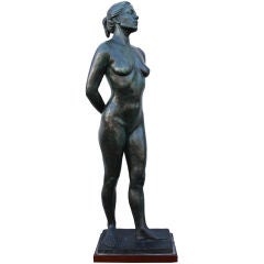 Stauesque Large Nude Bronze Woman