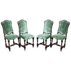 Set of four Italian Walnut chairs