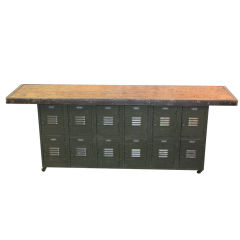 Industrial Side Table with Locker bottom