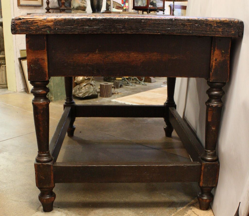 Late 19th Century Marble or Soapstone Top Lithographers Table