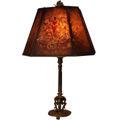 Choice Italianate Mica and Bronze Table Lamp