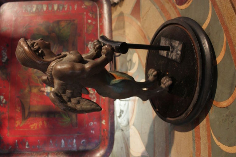 Sensitive Iron Winged Figural Fragment in Dome