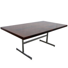 Pace Rosewood and Aluminum Dining Room Table