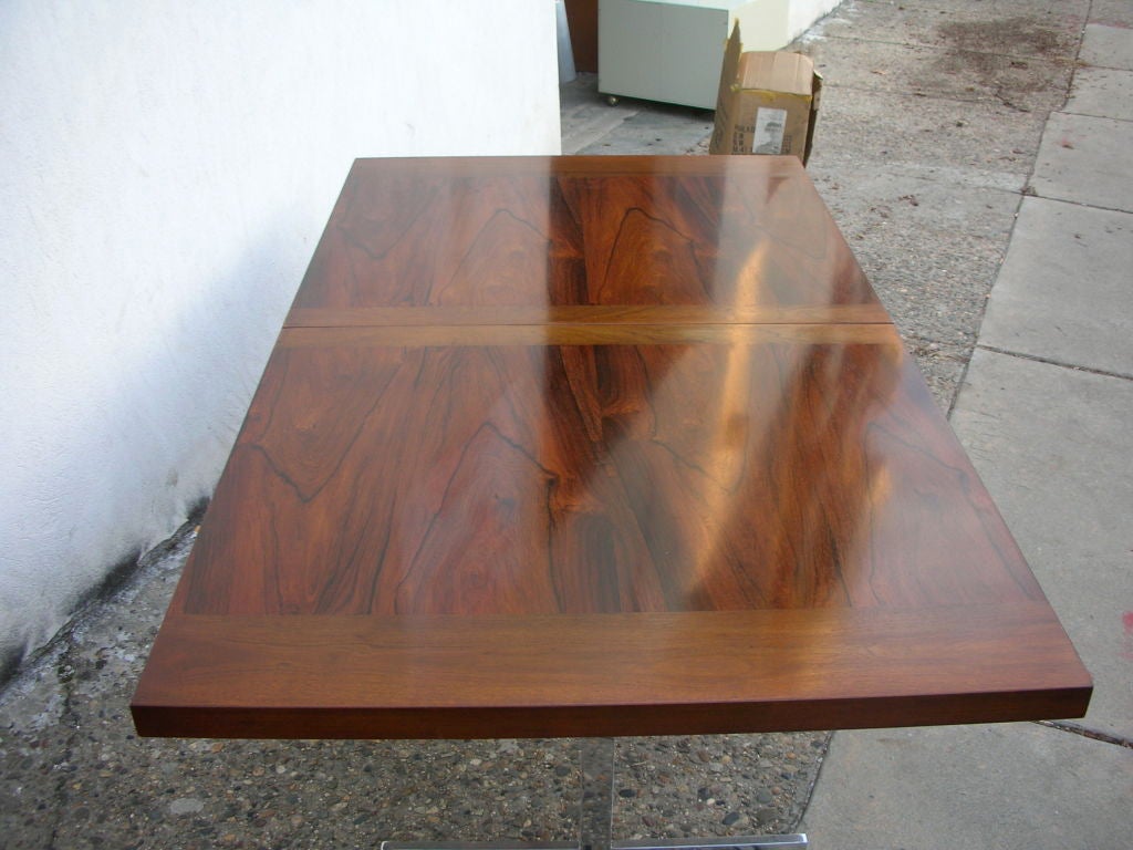 Pace Rosewood and Aluminum Dining Room Table