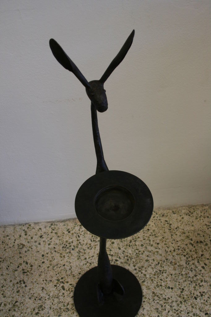 Thomas Molseworth-Mary Coulter<br />
Jack Rabbit Wrought Iron figural ash stand