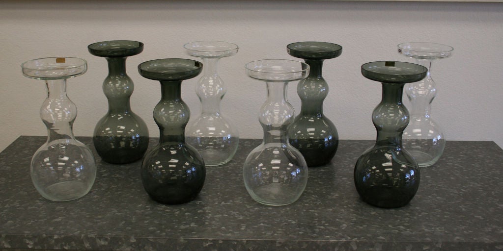 Set of 8 Nuutajarvie Glass Vases For Sale 2