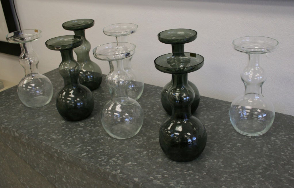 Set of 8 Nuutajarvie Glass Vases For Sale 1