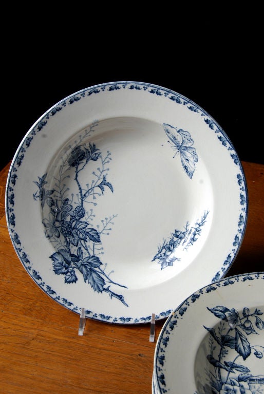 Set of 18 pieces French Vintage Transferware 