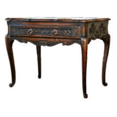 French Antique Carved Provencale Desk or Table with Drawer