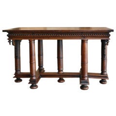 French Walnut Renaissance style "Gueridon" Center Table