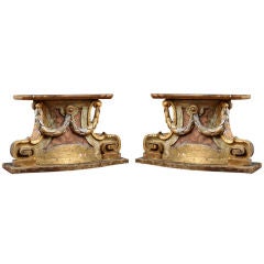 Pair of 18th Century Italian Antique Giltwood Stands Pair of 18th Century Italian Antique Giltwood Stands