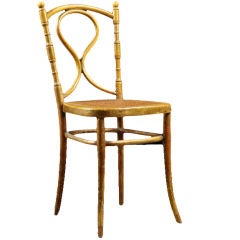 Pair of Painted Austrian Bentwood Thonet style Vintage Chairs