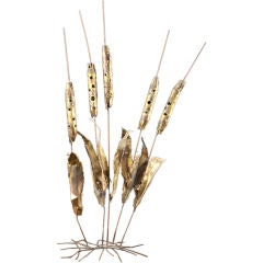 "Cattails" Metal Sculpture Attributed to Curtis JERE circa 1968